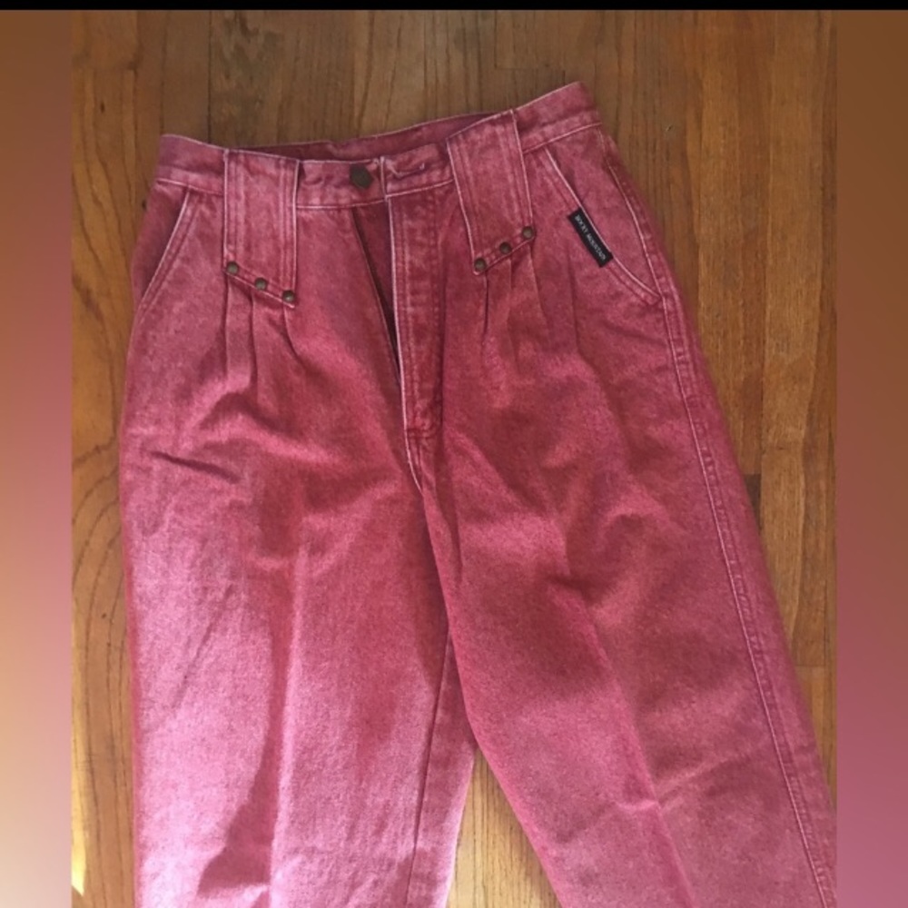 Faded Red Rockies. High waisted jeans.